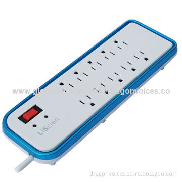 10-outlet power strip with over-load protection, 2 USB ports 3.1A, USA pin